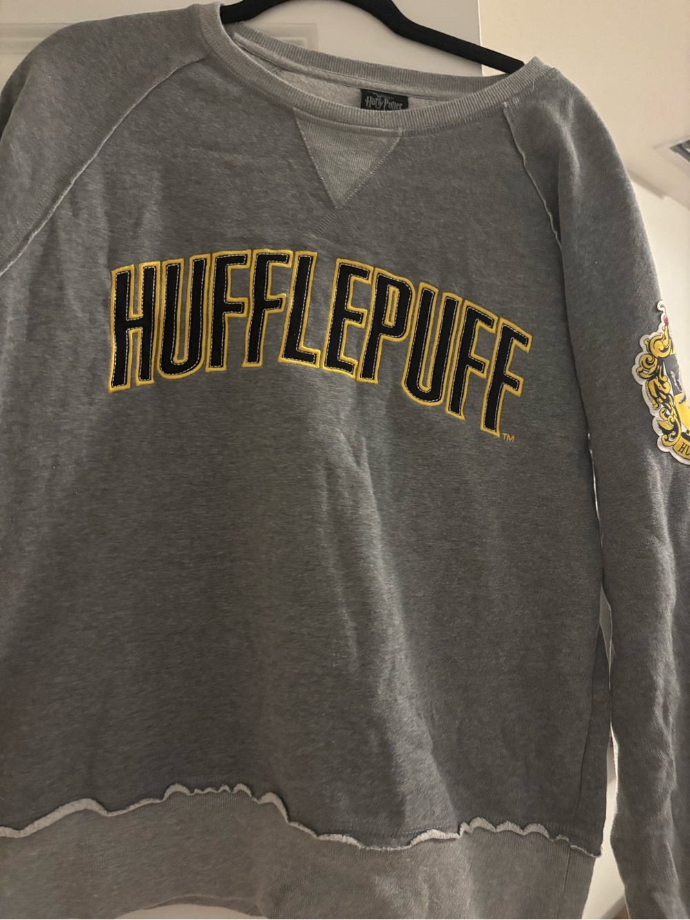 Hufflepuff Gray Crewneck Sweatshirt - Official House Lettering